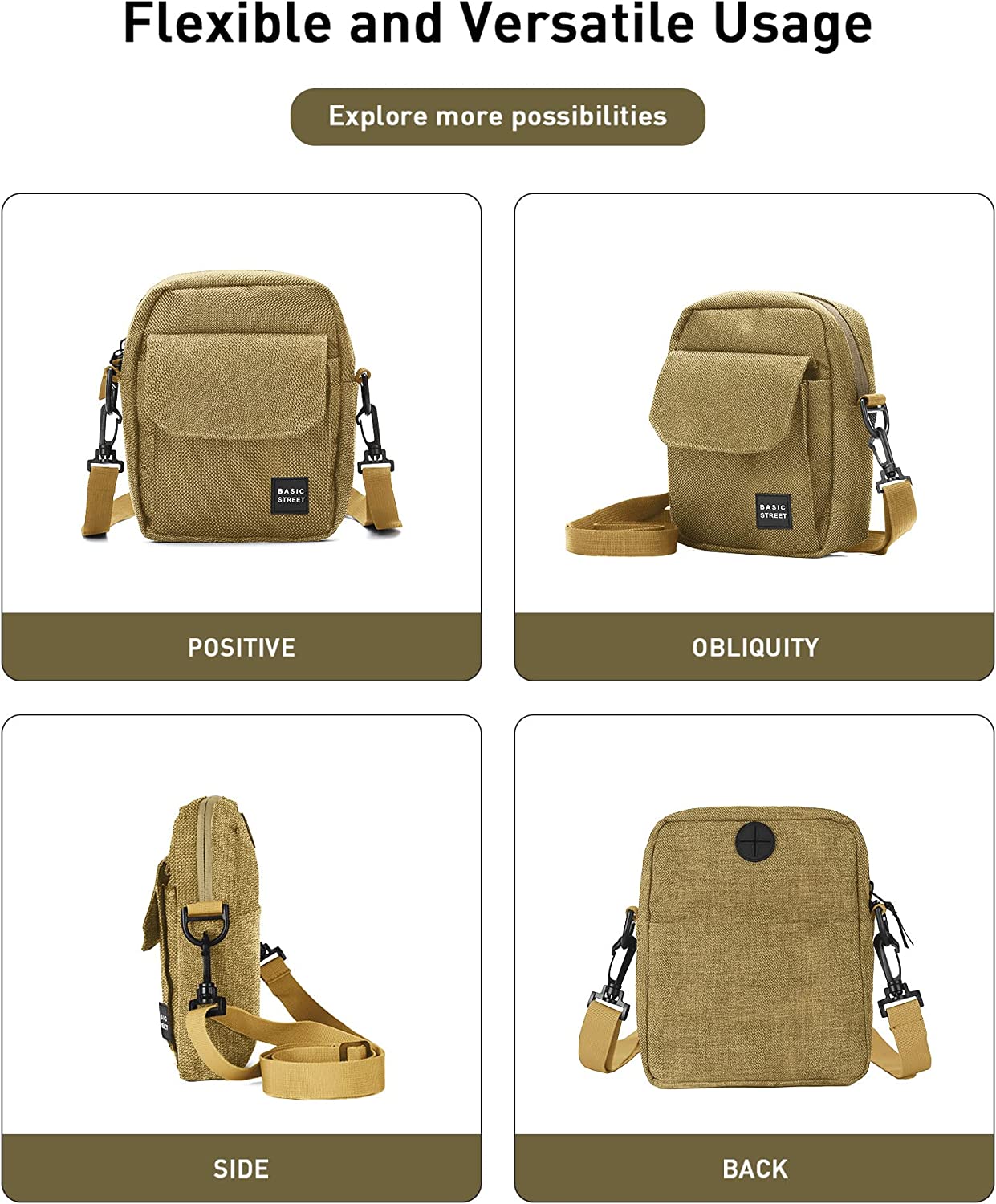 Small Crossbody Bag Side Shoulder Bag For Men， Women Mini Messenger Bag - Image 7